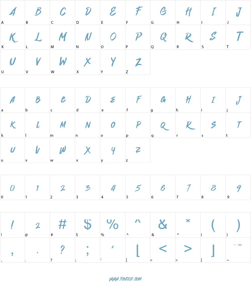 Quickzag Font Character